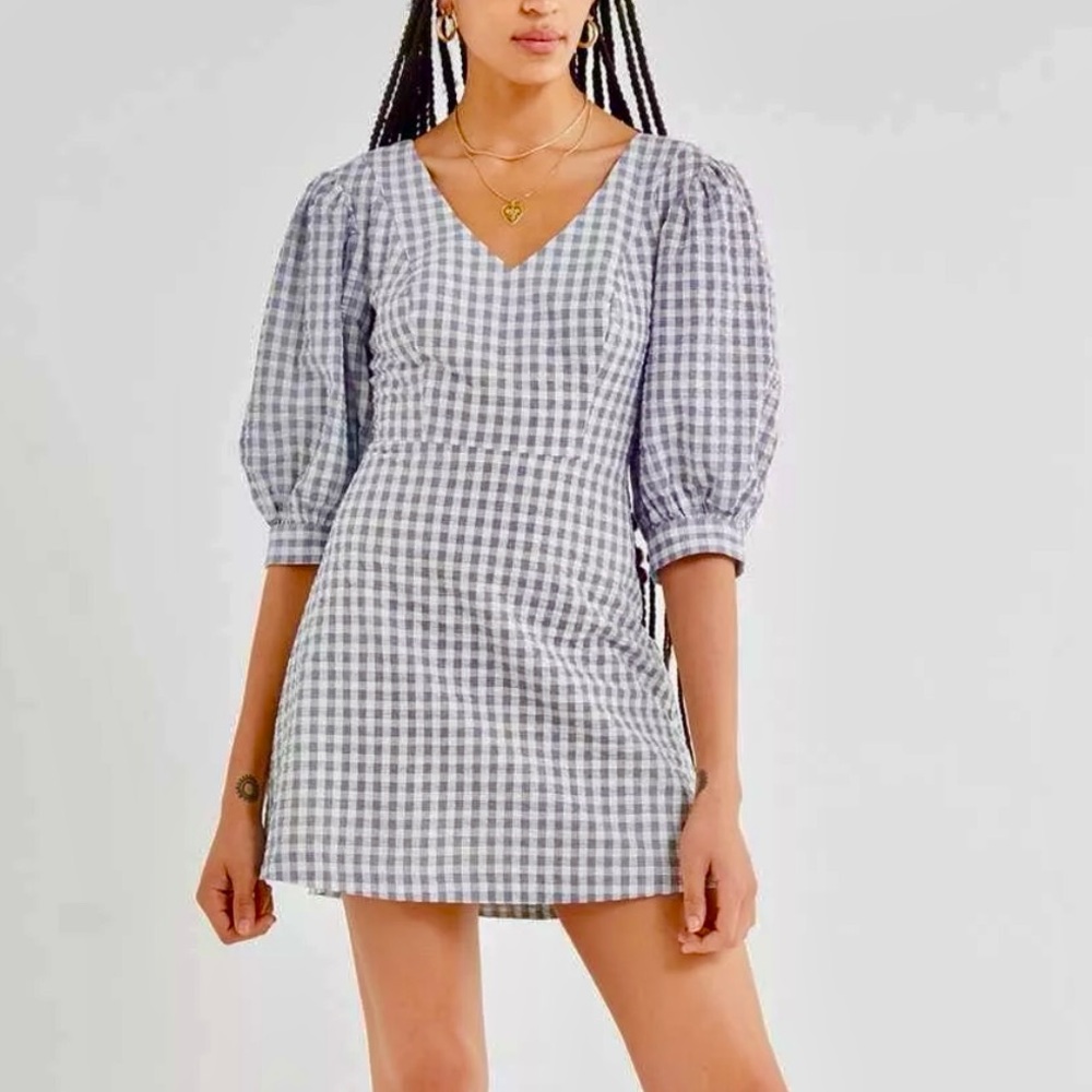 Urban Outfitters Puff Sleeve Gingham Dress. Size Small. NWT. - Picture 2 of 11